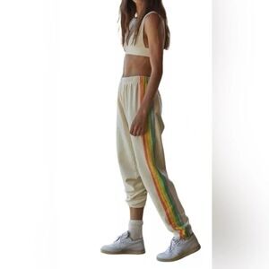 By Together By Counting yellow Rainbows Jogger Sweatpants   Elastic Waist Sz S